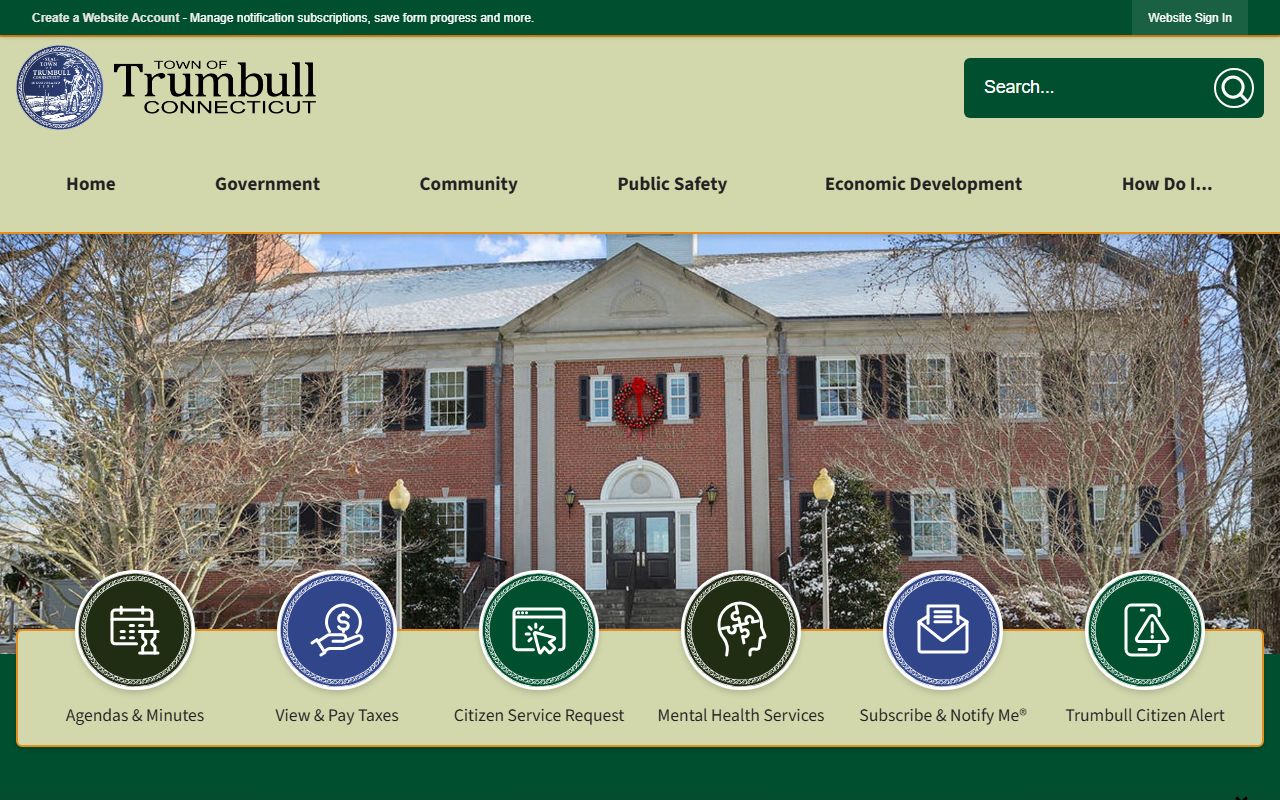 Trumbull Connecticut town website for people search records