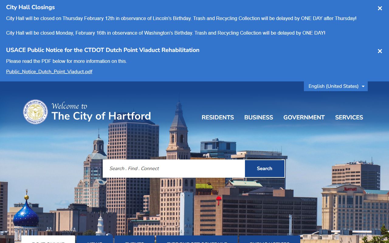 Hartford city website for Hartford County people search