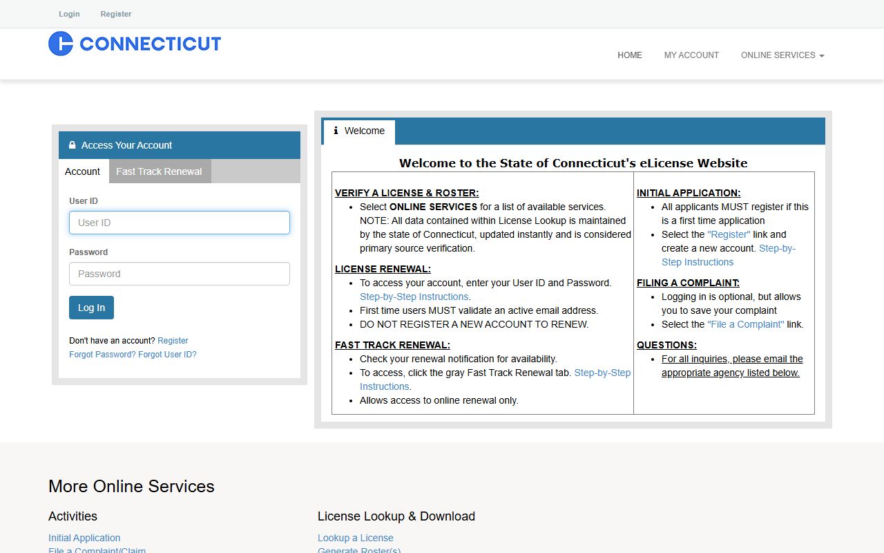 Connecticut license verification portal for people search