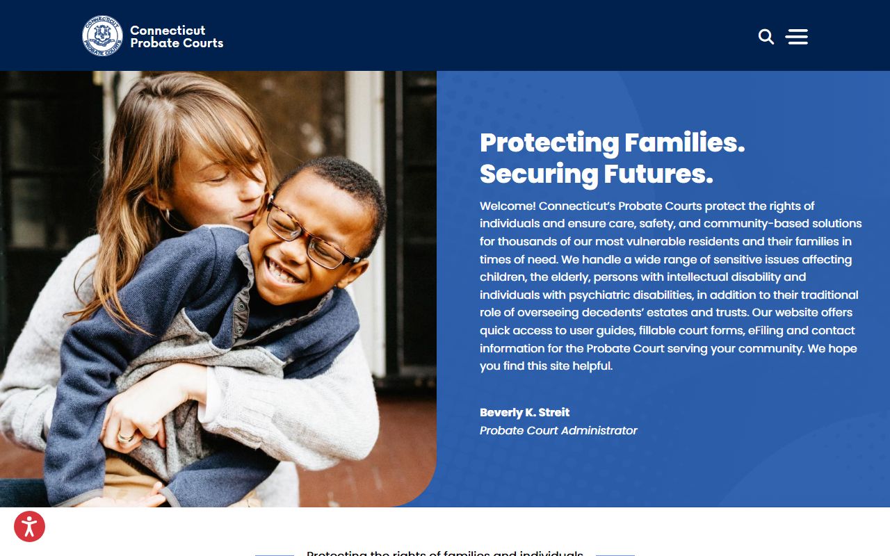 Connecticut probate courts homepage for people records search