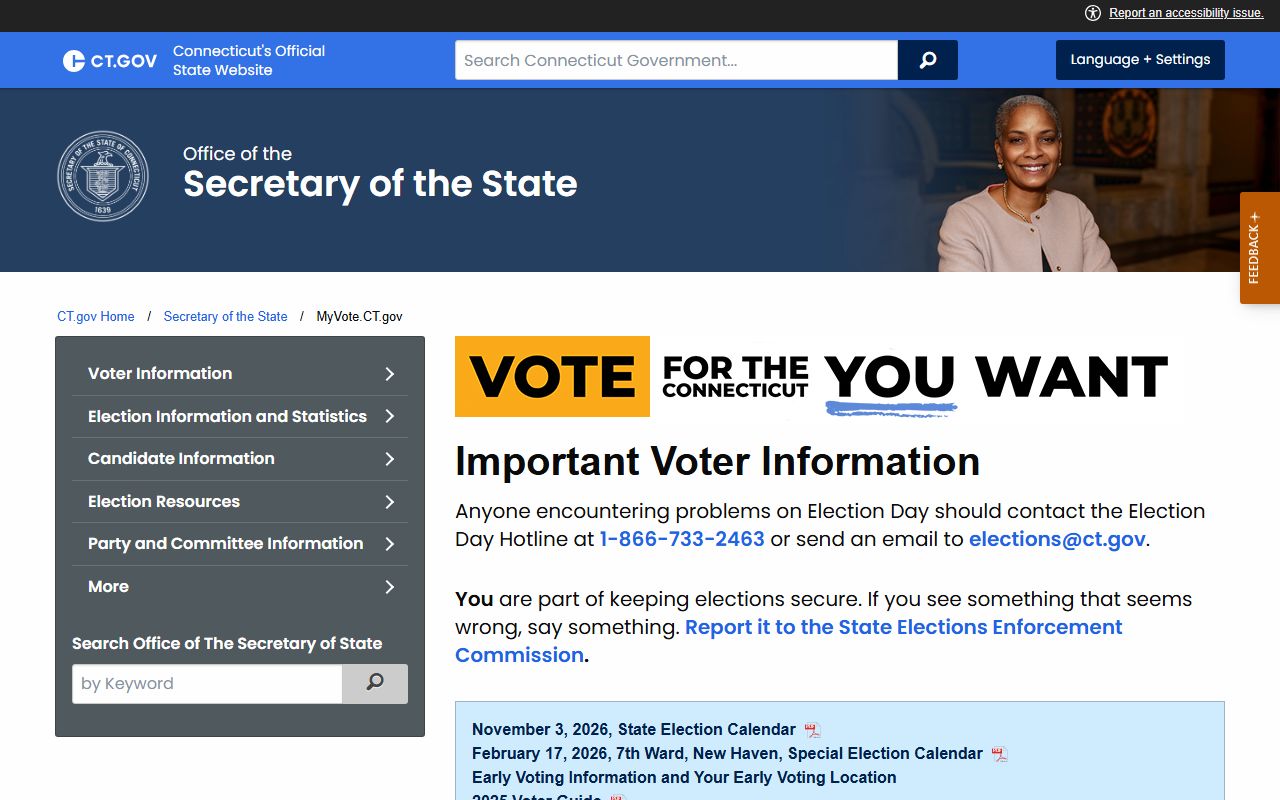 Connecticut voter information portal for people search
